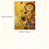 baratos Até 30 $-Grande tela abstrata de arte de parede em círculo dourado sem moldura - pintura geométrica moderna dourada, azul, verde e multicolorida para decoração de sala de estar e quarto