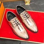 abordables Officiel-Chaussures à lacets en cuir verni vert pour hommes – chaussures habillées brillantes avec une finition polie, idéales pour les mariages et les soirées