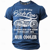 olcso Vicces férfi pólók-Férfi Motocikl Német Póló Rövid ujjú póló 3D nyomtatás Terített nyak Ing Divat Napi Alap Utca Hétköznapi Napi Fekete Rubin Medence Nyár Tavasz Minden évszak Ruházat S M L XL XXL XXXL