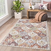 preiswerte Küchenteppiche &amp; Matten-Bohemian Boho Bereichsteppich Küchenteppich Rutschfester Ölbeständiger Bodenmatte Wohnzimmerteppich Innen- und Außenteppich Schlafzimmerdeko Badezimmermatte Eingangsfußmatte Fußmatte