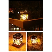 olcso Tájvilágítás-napelemes lámpák kültéri lámpákhoz villódzó lánggal működő napelemes lámpa kültéri függőlámpások dekoratív kültéri világítás napelemes vízálló led láng karácsonyi fények teraszra és kertbe