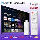 baratos Boxes de TV-Novo dongle mini tv stick h96 max rk3518 2025, caixa de tv inteligente android 14, 2gb, 16gb, 8gb, wifi6 bt, 4k hd, reprodutor de mídia com voz do Google, controle remoto por giroscópio, decodificador