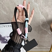 baratos Cordões de telefone e pulseiras-Nova pulseira de pulso colorida bloqueada, capa curta anti-perda para celular, dopamina, cartão estético de alta qualidade para homens e mulheres, confortável e resistente