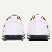 preiswerte Aussage Schuhe-gewebte weiß-blaue Herren-Schnürschuhe mit atmungsaktivem Material und trendigem Design – ideal für Freizeitausflüge, Sommerveranstaltungen und den Alltag