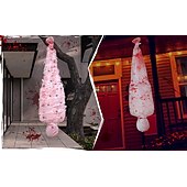 baratos Halloween-Adereços de Halloween para ambientes internos e externos - corpo de cadáver assustador com teia de aranha falsa e decoração de árvore pendurada, material plástico de estilo contemporâneo, sem penas,