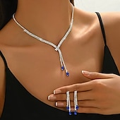 abordables Parures de Bijoux-un parure de bijoux de mariée 1 Alliage Boucles d&#039;oreilles Collier Femmes Élégant Luxe Mignon Joie Parure de Bijoux Pour Tenue de soirée