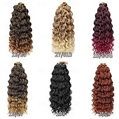 economico Capelli all&#039;uncinetto-Capelli ricci e ondulati all&#039;uncinetto, 24 pollici, per donne, con trecce hawaiane bordeaux, capelli sintetici, treccia bohémien all&#039;uncinetto, extension per capelli all&#039;uncinetto con onde d&#039;acqua.