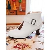 abordables années 1930-Bottines bordeaux pour femmes des années 1920 avec talon chaton et bride à boucle, bottines de style vintage pour l&#039;automne et le quotidien