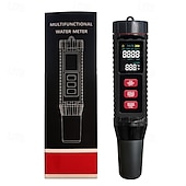 זול מכשירי חשמל ביתיים-בודק מים TDS 7 ב-1, מד pH דיגיטלי בדיוק גבוה, 0.01, בודק pH/TDS/EC/מליחות/טמפרטורה, בודק מים ppm למי שתייה, צמחים הידרופוניים, אקווריומים ובריכות שחייה.