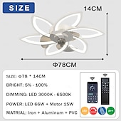 cheap Ceiling Fan Lights-Ceiling Fan with Lighting Modern LED Dimmable Fan Ceiling Light with Fan and Remote Control Timing Quiet Acrylic Flower Shape Ceiling Lamp for Bedroom Kitchen Dining Room Living Room