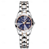 abordables Montres à quartz-Montres de luxe pour femmes, mode décontractée, acier inoxydable, lumineuses, étanches, à quartz