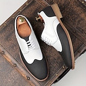 billiga Formell-Herrskor i brunt brogue-material i konstläder – eleganta snörskor för business casual, kontor och semiformella evenemang
