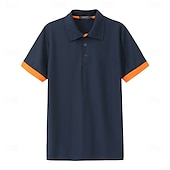 economico Polo classica da uomo-Per uomo Polo Maglia da golf Casuale Sportivo Classico Manica Corta Essenziale Tinta unica Semplice Bottoni Davanti Estate Primavera Tutte le stagioni Vestibilità regolare Vinaccia Bianco Nero Blu