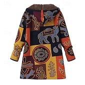 economico giacche sherpa-Per donna Giacca in Pile Cappotto Giacca con Cappuccio Caldo Confortevole Cerniera Tasca Vintage Moda Casual Animale Uscire Weekend Cerniera Regolare Con Cappuccio Vestibilità regolare Manica Lunga