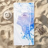 お買い得  ブランケット＆毛布-柔らかく吸収性のあるビーチタオル - 軽量で速乾性があり、砂がつきにくいデザインで、ビーチ、プール、旅行に最適です。