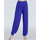billiga bloomers &amp; haremsbyxor-Dam Yogabyxor Harem byxor underbyxor Lättvikt Hög midja Gym Pilates Zumba Underdelar Svart Vit Rosa Huvudstad Höst sporter Sportkläder Microelastisk Lös passning