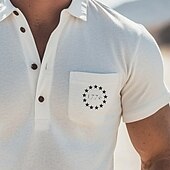 preiswerte Klassisches Poloshirt für Herren-Herren Poloshirts Golfshirt Lässig Sport Klassisch Kurzarm Mode Cool Farbblock Knöpfe Sommer Frühling &amp; Herbst Normale Passform Weiß Poloshirts