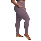 economico Sport Taglie Forti e Gravidanza-Per donna leggings da pilates pantaloni sportivi Leggings da yoga Tasca Leggero Pilates Palestra Corsa Pantaloni Nero Rosa polverosa Borgogna Spandex Taglie Forti Gli sport Abbigliamento sportivo