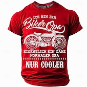 olcso Vicces férfi pólók-Férfi Motocikl Német Póló Rövid ujjú póló 3D nyomtatás Terített nyak Ing Divat Napi Alap Utca Hétköznapi Napi Fekete Rubin Medence Nyár Tavasz Minden évszak Ruházat S M L XL XXL XXXL