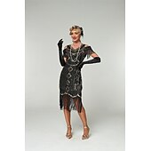 levne Šaty-Retro Řvoucí 20s 20. léta 20. století Bubenové šaty Šaty Úbory Velký Gatsby Svatební host Flitry Třásně Dámské Vánoce předvečer Všech svatých Karneval Párty a večer Svatební hostina loučení se