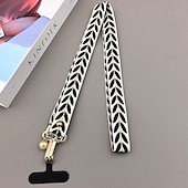 economico Lanyards e cinturini da polso per telefono-tracolla per cellulare con corda appesa, tracolla con foglia di rattan ricamata, catena appesa, ciondolo con perla, cordino regolabile per il collo, corda intrecciata a mano