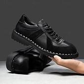 abordables Occasionnel-Homme Derby Marche ancien Affaires Occasionnel Quotidien Daim Cuir fendu Confortable Antidérapant À lacets Gris&amp;Blanc Noir Printemps