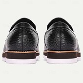 preiswerte Loafer aus hochwertigem Leder-Herren-Loafer und Slipper aus echtem Rindsleder in Schwarz mit Krokoprägung – bequeme Freizeitschuhe für den Alltag und auf Reisen
