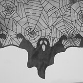 abordables Halloween Cuisine-Décorations d&#039;Halloween en dentelle noire, couverture de cheminée en toile d&#039;araignée, écharpe, chemin de table en toile d&#039;araignée, autocollant mural, décalcomanies Yomiie, décoration de cuisine