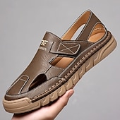 Χαμηλού Κόστους Υπαίθριες σάντες-Ανδρικά καφέ slip-on σανδάλια εξωτερικού χώρου με ελαστικά λουράκια και αναπνεύσιμο mesh επάνω μέρος για καλοκαιρινές περιπέτειες