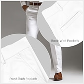 cheap Men&#039;s Printed Dress Pants-Men&#039;s Floral Print Flowers Dress Pants Trousers Suit Pants Mid Waist Casual Outdoor Vacation Regular Fit Flat-Front Straight Leg Pants with Pockets Summer Spring Fall 3D Print White