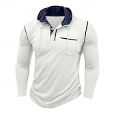 cheap Men&#039;s Casual T-shirts-Men&#039;s Tee Top Long Sleeve Shirt Long Sleeve Hooded Summer All Seasons Solid Color Daily Casual Street Style Hooded Outdoor Street Causal Light Blue White Black Top Tee for Men