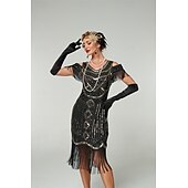 levne Šaty-Retro Řvoucí 20s 20. léta 20. století Bubenové šaty Šaty Úbory Velký Gatsby Svatební host Flitry Třásně Dámské Vánoce předvečer Všech svatých Karneval Párty a večer Svatební hostina loučení se