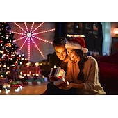 baratos Fitas de Luz Inteligentes-Luzes LED de Fogos de Artifício Inteligentes USB Decorativas para Quarto Luzes LED que Mudam de Cor com Efeito de Explosão Controle Remoto do App da Tira RGB para Halloween