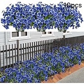olcso hálaadás és őszi dekoráció-10 db UV-álló műorchidea csokor, műanyag művirág kültéri kertbe, verandára, ablakba és otthoni dekorációhoz, tökéletes húsvétra, Oktoberfestre, halottak napjára, diwalira, emléknapra és szezonális