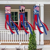 preiswerte Gartenfahnen, Banner-4. Juli Dekorationen Amerikanischer Windsock schwer belastbar patriotische 4. Juli Außenanlage Dekor Flagge USA Windsock Sterne rot weiß blau Dekor für den Unabhängigkeitstag außen