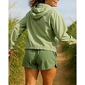 cheap Running Jackets-Women&#039;s Running Jacket Outdoor Jacket rain coat Pocket Full Zip Long Sleeve Outerwear Athletic Waterproof Windproof Breathable Quick Dry Tennis Golf Running Sportswear Activewear Solid Colored Black