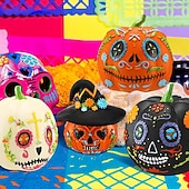 cheap Halloween Hanging &amp; Tabletop Decorations-4pcs Halloween Pumpkin Figurines - Resin Table Decorations for Holiday Party