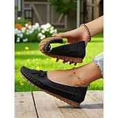 economico Slip-ons e mocassini da donna-mocassini da guida pieghevoli da donna: mocassini in morbida pelle con suole flessibili per il relax in giardino, il relax in veranda e l&#039;uso quotidiano