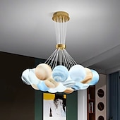 economico Luci a sospensione-Lampadario moderno a forma di luna con sfera di vetro, lucernario per bambini, lampada a sospensione Modo Lunar