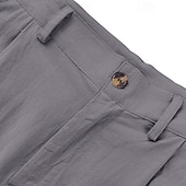 cheap Holiday-Men&#039;s Linen Pants Trousers Summer Pants Beach Pants Pocket Straight Leg Plain Comfort Breathable Vacation Daily Holiday Hawaiian Boho Black White