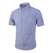 voordelige Heren-Carnaval Oktoberfest bier Geblokt Patroon Hemd Shirt met korte mouwen Bavarian Duits Alpine Weiden Voor heren Feest Bierfestival Doek in traditionele stijl