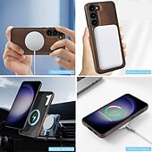 Χαμηλού Κόστους Samsung Θήκη-τηλέφωνο tok Για Samsung Galaxy S22 S22 Plus Ultra Α53 A52 Πίσω Κάλυμμα Μαγνητική Υποστήριξη ασύρματης φόρτισης Ανθεκτική σε πτώσεις Ρετρό TPU PU δέρμα