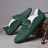 abordables Chaussures sans lacets &amp; mocassins-Mocassins en daim beige pour hommes avec boucle, légers et flexibles, parfaits pour une tenue de bureau décontractée, des soirées sociales et des journées de détente