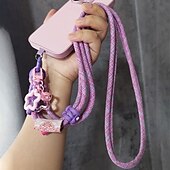 economico Lanyards e cinturini da polso per telefono-Nuovo telefono cellulare con ciondolo a forma di cartone animato, corda per appendere tracolla regolabile, etichetta stampata da donna, corda per appendere all&#039;aperto, viaggio, arrampicata, corda