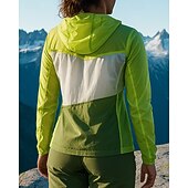 preiswerte Wasserdichte Jacken-Damen Outdoorjacke Wanderjacke Sonnenschutzjacke Außen Wasserdicht Winddicht Schnelltrocknend Leicht Wanderoutfits Wanderbekleidung Frühling Herbst Jacke Tennis Golfspiel Laufen Patchwork Rosa Grün