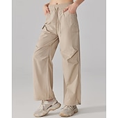 voordelige Bodems-Dames Cargohosen Wandelbroek Rechte broek Buiten Normale pasvorm waterdicht Zonbescherming Winddicht Sneldrogend Kleding Onderlichaam Trekkoord Lichtgewicht Zwart Khaki Kamperen / wandelen / grotten