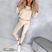 abordables Survêtements-Femmes Ensemble Survetement Survêtement Ensemble de vêtements de sport Avec Poches Lettre Ensemble Vêtements Automne Jaune Rose Salle de sport Entraînement Sportif Chaleur Thermique Coupe-vent Doux