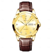 economico Orologi meccanici-Orologi da uomo di lusso, alla moda, originali, al quarzo, da polso, impermeabili, luminosi, con data e settimana.