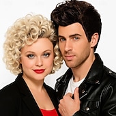 billige Parperukker-"Cosplay-parykker" Gull Krøllet Syntetisk hår Kort Parykker Dame Parykker Til fest