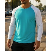 billiga Löpar-T-shirts och linnen-Herr Löpartopp T-shirt för jogging Långärmad T-shirt Snabb tork Lättvikt Andningsfunktion Tennis Golf Löpning Sportkläder Sportkläder Färgblock Vit Rosa Purpur